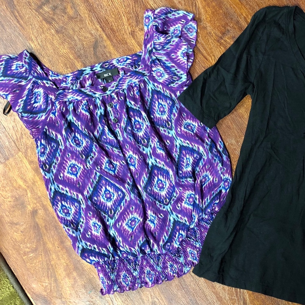 Fun printed sheer top